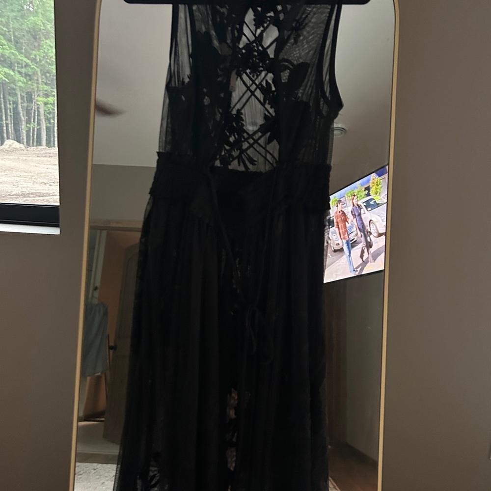 Anthropologie Embroidered sheer lace dress